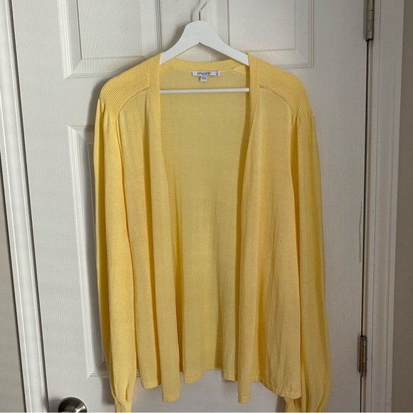 Women's Chico's Summer Romance Long Sleeve Yellow Cardigan Size 3 (16-18) - Picture 1 of 8